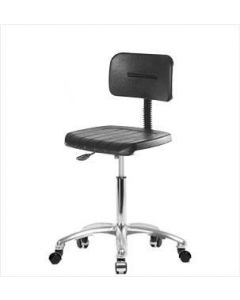 Neta ECOM Polyurethane Medium Bench Height Chair - Chrome Base Chrome Casters