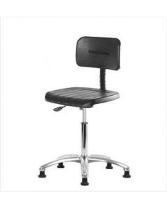 Neta ECOM Polyurethane Medium Bench Height Chair - Chrome Base Glides