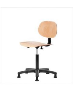 Neta ECOM Wood Medium Bench Height Chair - Nylon Base, Glides