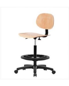 Neta ECOM Wood High Bench Height Chair - Nylon Base, Black Foot