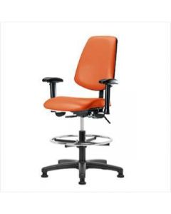 Neta ECOM Vinyl Medium Bench Height Chair - Medium Back Nylon Base