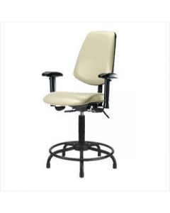 Neta ECOM Vinyl Medium Bench Height Chair - Medium Back Round Tube