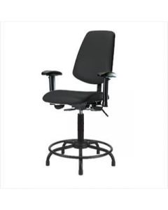 Neta ECOM Vinyl Medium Bench Height Chair - Medium Back Round Tube