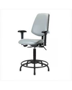 Neta ECOM Vinyl Medium Bench Height Chair - Medium Back Round Tube