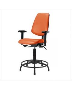 Neta ECOM Vinyl Medium Bench Height Chair - Medium Back Round Tube