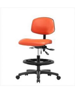Neta ECOM Vinyl Medium Bench Height Chair - Nylon Base Black Foot