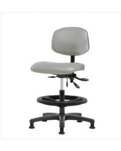 Neta ECOM Vinyl Medium Bench Height Chair - Nylon Base Black Foot