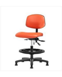 Neta ECOM Vinyl Medium Bench Height Chair - Nylon Base Black Foot