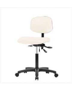 Neta ECOM Vinyl Medium Bench Height Chair - Nylon Base Casters Adobe