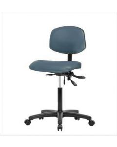 Neta ECOM Vinyl Medium Bench Height Chair - Nylon Base Casters Colonial