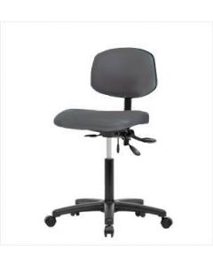 Neta ECOM Vinyl Medium Bench Height Chair - Nylon Base Casters Charcoal