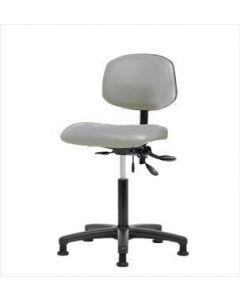 Neta ECOM Vinyl Medium Bench Height Chair - Nylon Base Glides Dove