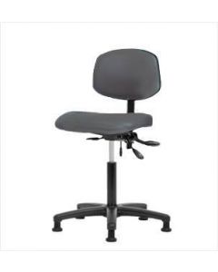Neta ECOM Vinyl Medium Bench Height Chair - Nylon Base Glides Charcoal