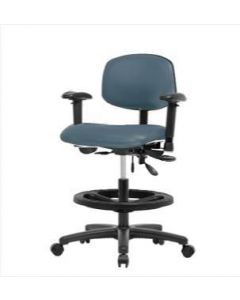 Neta ECOM Vinyl Medium Bench Height Chair - Nylon Base Arms Black