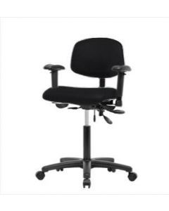 Neta ECOM Vinyl Medium Bench Height Chair - Nylon Base Arms Casters