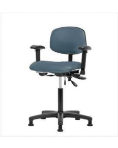 Neta ECOM Vinyl Medium Bench Height Chair - Nylon Base Arms Glides