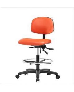 Neta ECOM Vinyl Medium Bench Height Chair - Nylon Base Tilt Chrome