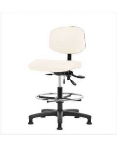 Neta ECOM Vinyl Medium Bench Height Chair - Nylon Base Tilt Chrome