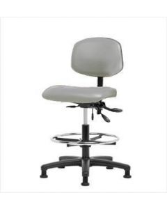 Neta ECOM Vinyl Medium Bench Height Chair - Nylon Base Tilt Chrome