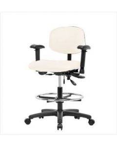 Neta ECOM Vinyl Medium Bench Height Chair - Nylon Base Tilt Arms