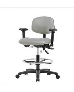 Neta ECOM Vinyl Medium Bench Height Chair - Nylon Base Tilt Arms