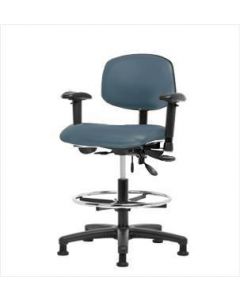 Neta ECOM Vinyl Medium Bench Height Chair - Nylon Base Tilt Arms