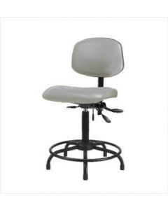 Neta ECOM Vinyl Medium Bench Height Chair - Round Tube Base Glides