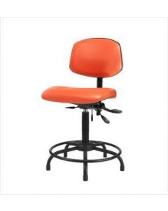 Neta ECOM Vinyl Medium Bench Height Chair - Round Tube Base Tilt