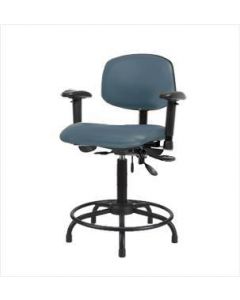 Neta ECOM Vinyl Medium Bench Height Chair - Round Tube Base Tilt