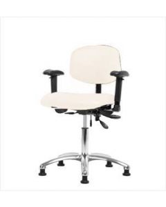 Neta ECOM Vinyl Desk Height Chair - Chrome Base Arms Glides Adobe