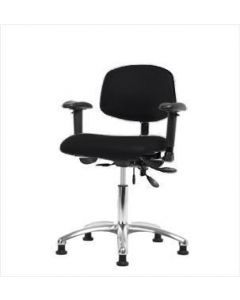 Neta ECOM Vinyl Desk Height Chair - Chrome Base Arms Glides Black