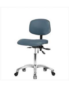 Neta ECOM Vinyl Desk Height Chair - Chrome Base Tilt Chrome Casters
