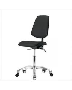 Neta ECOM Vinyl Desk Height Chair - Medium Back Chrome Base Chrome
