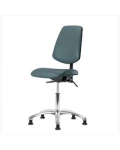 Neta ECOM Vinyl Desk Height Chair - Medium Back Chrome Base Glides