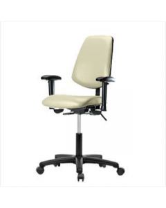 Neta ECOM Vinyl Desk Height Chair - Medium Back Nylon Base Arms