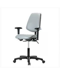 Neta ECOM Vinyl Desk Height Chair - Medium Back Nylon Base Arms