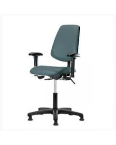 Neta ECOM Vinyl Desk Height Chair - Medium Back Nylon Base Arms