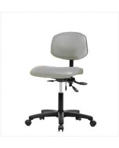 Neta ECOM Vinyl Desk Height Chair - Nylon Base, Casters Dove Vinyl