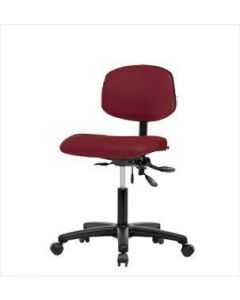 Neta ECOM Vinyl Desk Height Chair - Nylon Base, Casters Burgundy Vinyl