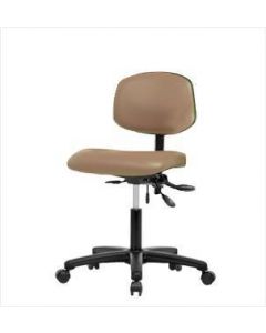 Neta ECOM Vinyl Desk Height Chair - Nylon Base, Casters Taupe Vinyl