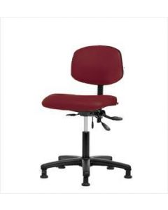 Neta ECOM Vinyl Desk Height Chair - Nylon Base, Glides, Burgundy Vinyl