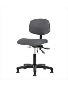 Neta ECOM Vinyl Desk Height Chair - Nylon Base, Glides, Charcoal Vinyl