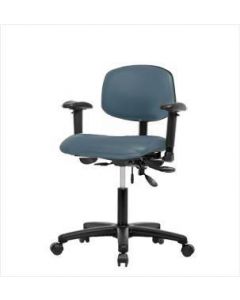 Neta ECOM Vinyl Desk Height Chair - Nylon Base Arms Casters Colonial