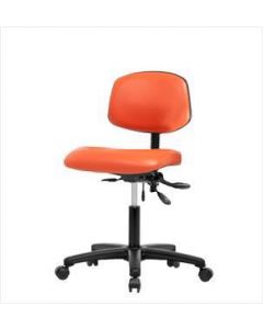 Neta ECOM Vinyl Desk Height Chair - Nylon Base Tilt Casters Orange