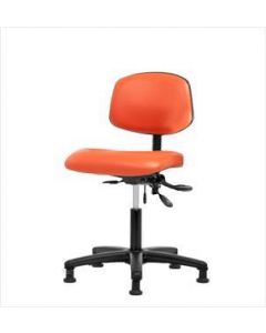 Neta ECOM Vinyl Desk Height Chair - Nylon Base Tilt Glides Orange