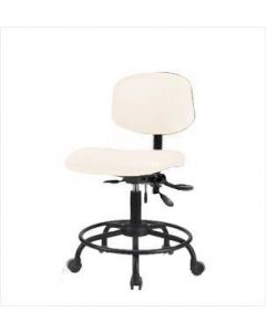 Neta ECOM Vinyl Desk Height Chair - Round Tube Base Casters Adobe