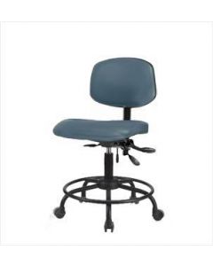 Neta ECOM Vinyl Desk Height Chair - Round Tube Base Casters Colonial