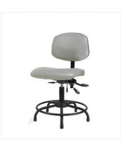 Neta ECOM Vinyl Desk Height Chair - Round Tube Base Glides Dove