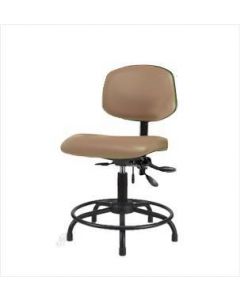 Neta ECOM Vinyl Desk Height Chair - Round Tube Base Glides Taupe
