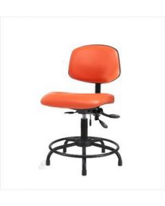 Neta ECOM Vinyl Desk Height Chair - Round Tube Base Glides Orange